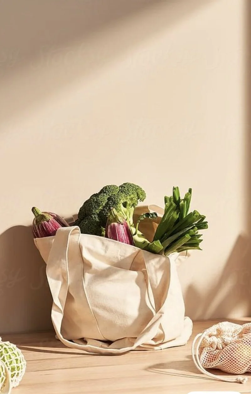 Sac de courses légumes frais